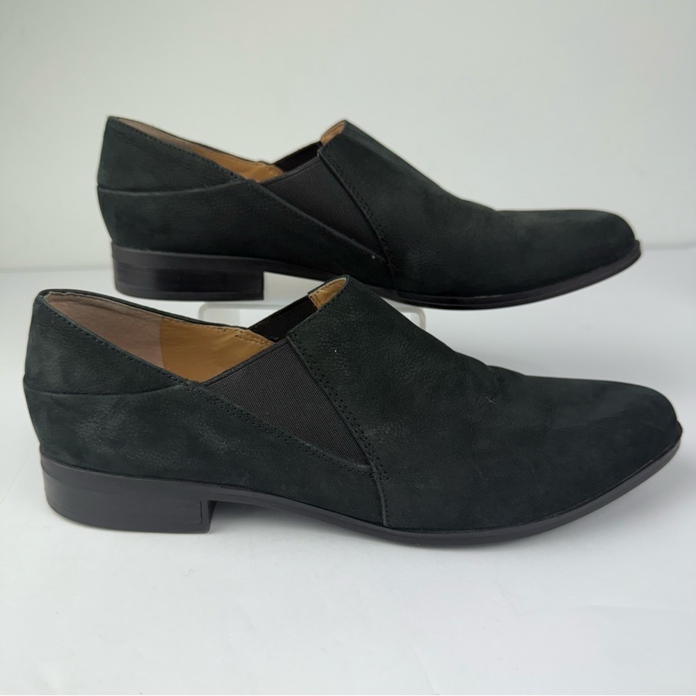 Franco Sarto Womens 7 Kyla Black Suede Slip On Flat